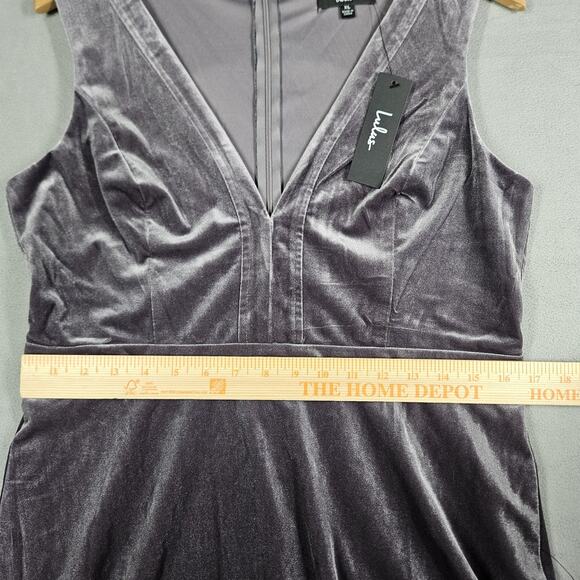 Lulus Velvet Maxi Dress Womens XL Beautiful Night Dusty Purple Evening Gown - Picture 12 of 14